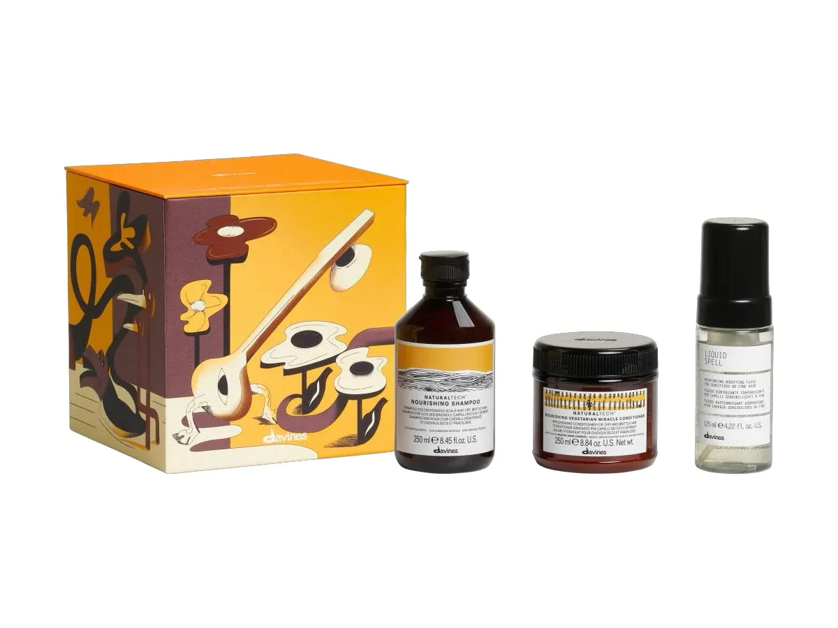 Jam session à l’heure du thé : Cheveux secs et abîmés : shampoing et après-shampoing Nourishing Naturaltech, fluide Liquid Spell